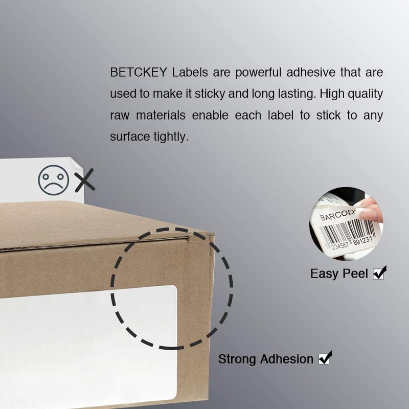 BETCKEY - 3" x 1.5" (76 mm x 38 mm) Barcode Shipping & Address Labels Compatible with Zebra & Rollo Label Printer,Premium Adhesive & Perforated [10 Rolls, 9500 Labels] - Image 4